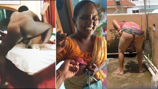 Tamil Aunty Boobs Pressed On Rooftop Threesome Fucking Videos