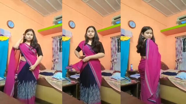 Cute Shy Saree Wife – Blouse Remove Boobs MMS