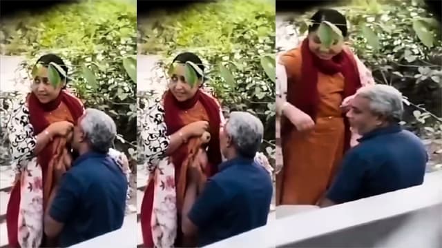 Horny Desi Aunty – Park Old Man Boobs MMS
