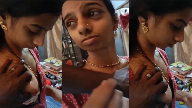 Tamil Cute Innocent Aunty Boobs Pressing by Electrician