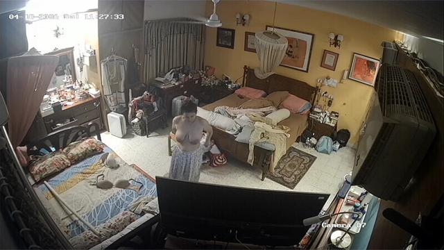 Sexy Bhabhi Changing Clothes Secretly Caught By CCTV