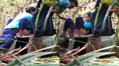 Horny College Couple Quick Outdoor Fucking Online