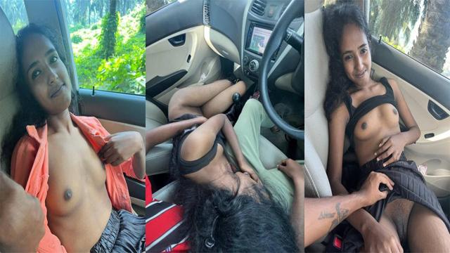 Young Mallu Slim GF Riding Cock Car Captured